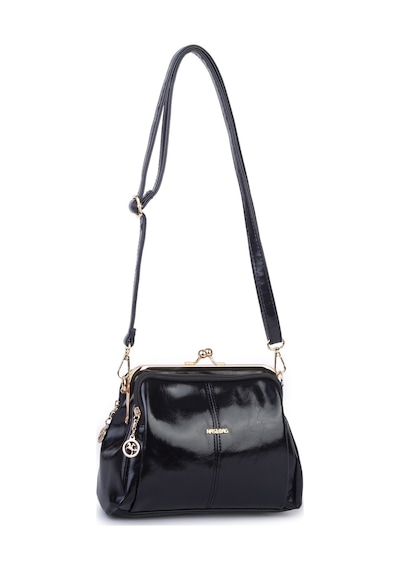 Nas Bag Burslu Klipsli Vintage Omuz Ve Çapraz Çanta 23x20 Cm Ebatlarındadır Siyah Yankı
