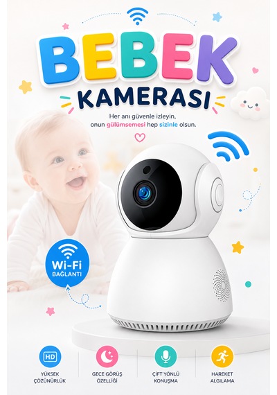 Tek Kameralı Evcil Hayvan Bebek ve Yaşlı Bakım Kamerası Gece Görüşlü Karşılık Konuşma Özellikli