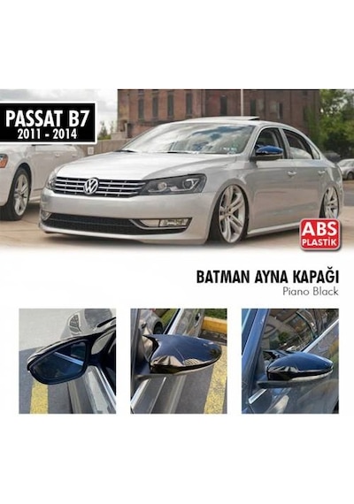Otoçizgi Vw Passat B7 Batman Yarasa Ayna Kapağı Piano Black Abs Plastik Otoçizgi