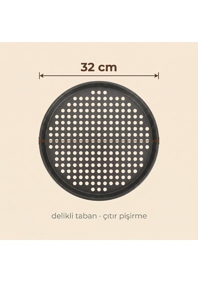 Fırın Ustası Karbon Çelik Pizza Tepsisi 32 Cm Diğer