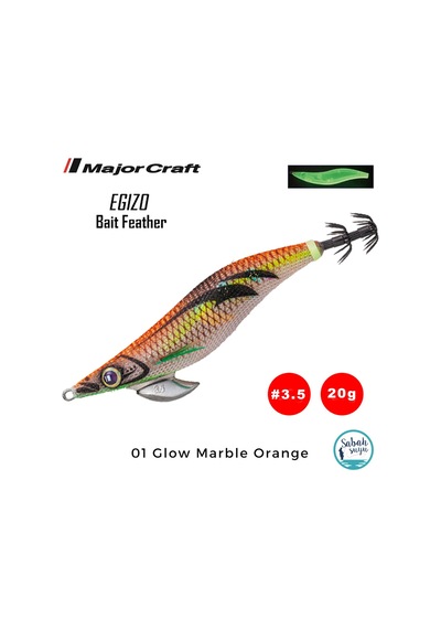 Major Craft Kalamar Zokası Ebf-3.5 20gr 01 Glow Marble Orange