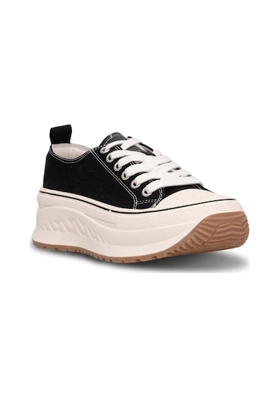 Lufian 121230092 Shay Kadın Hakiki Deri Klasik Sneaker Siyah Siyah