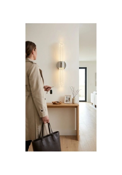 Matrix 8 Led Duvar Apliği Modern Ve Şık Tasarım Aplik Gümüş Gövde Beyaz Led Gümüş Kasa Beyaz Led