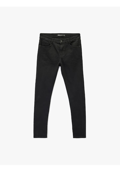 Koton Normal Bel Pamuklu Cepli Super Skinny Fit Jean Pantolon Siyah 6sam40074nd Siyah