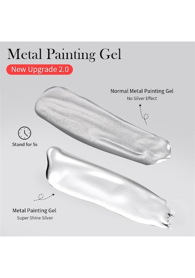 Born Pretty 5ml Silver Metalik Drawing Çizim Jeli 56536