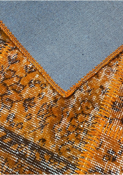 Modern Bohem Stil Vintage Halı Özel Tasarım Patchwork Koleksiyonu Doğal Halı Turuncu