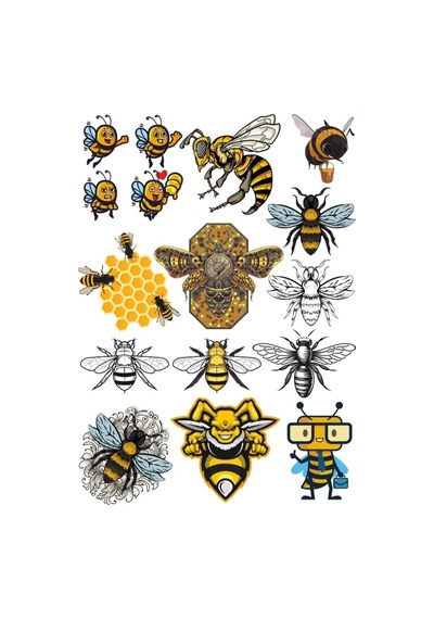 Arılar Sticker Set 6 15 Parça Telefon, Tablet, Defter, Laptop Sticker