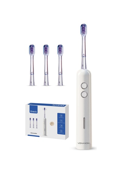 Vn/rv-001 Oravix Şarjlı Elektrikli Diş Fırçası 2000 Mah, Type-c, Ipx7, 3 Mod X 3 Yoğunluk, 3 Başlıklı - Beyaz