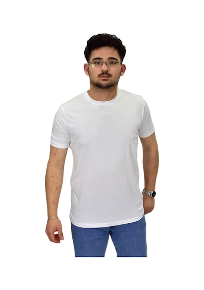 Raymons Erkek Büyük Beden Sıfıryaka Düz Likra Süprem Tişört 4385 Bgl-st04529 Beyaz