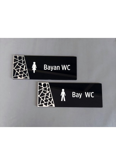 Black Silver Pattern Seri Wc Yönlendirme Seti