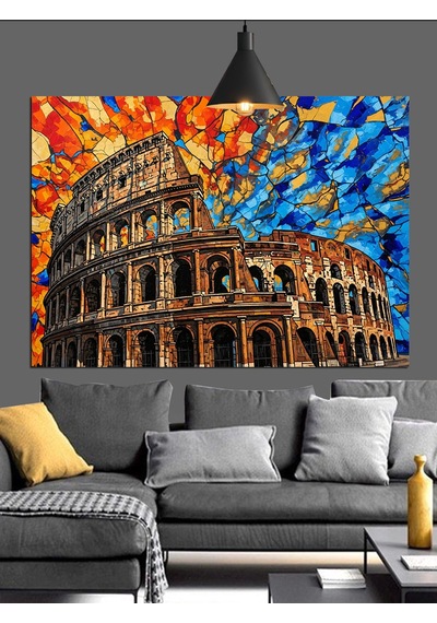 Antik Roma Kolezyum Sanat Dekoratif Kanvas - Mdf Ahşap Tablo