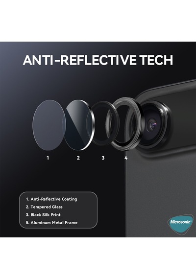 Microsonic Apple Uyumlu iPhone 17 Air Tekli Kamera Lens Koruma Camı Gümüş