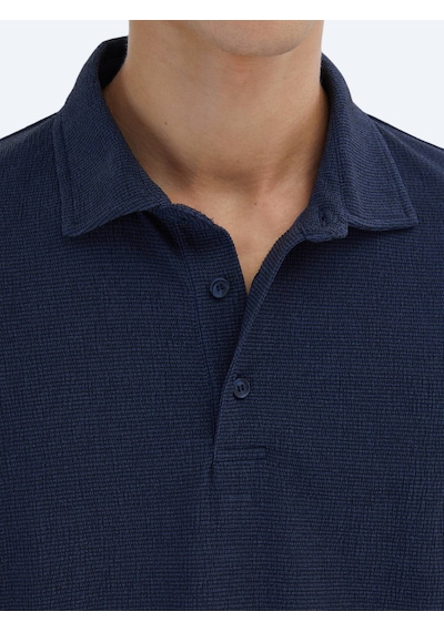 Kip Lacivert Desenli Polo Yaka T-shirt Lacivert