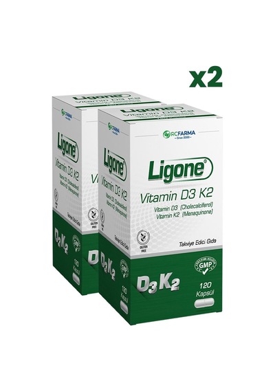 Ligone Vitamin D3 K2 120 Kapsül X2 Adet
