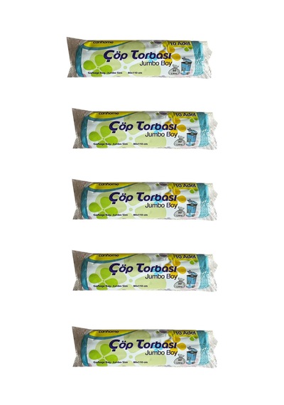 Canhome Jumbo Boy Çöp Torbası Poşeti Mavi 210 G 80 L 5 x 10'lu 80 x 110 CM