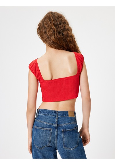 Koton Crop Tişört Bürümcük Sırt Detaylı Kap Kol Kayık Yaka Slim Fit Kırmızı 4sal30379ık Kırmızı Koton Crop Tişört Bürümcük Sırt Detaylı Kap Kol Kayık Yaka Slim Fit Kırmızı 4sal30379ık Kırmızı
