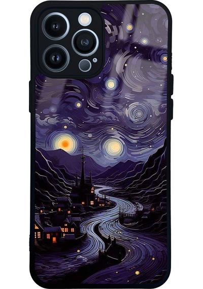 Apple Uyumlu iPhone 13 Pro Max Vortex Of Night Tasarımlı Glossy Telefon Kılıfı Çok Renkli