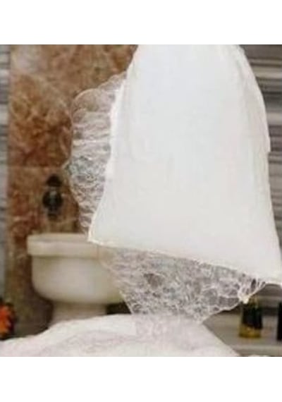 Pamuk Doğal Hamam Köpük Torbası 3'lü Beyaz
