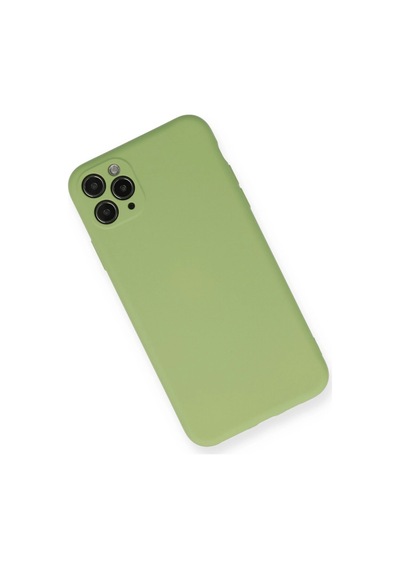 Apple  Uyumlu  iPhone 11 Pro Max Kılıf Nano İçi Kadife Silikon Yeşil,