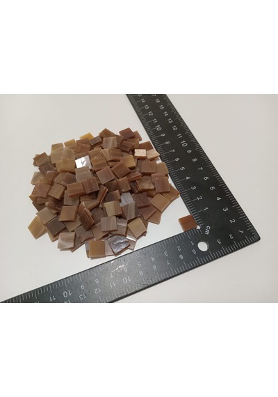 Antik Kahve Kare Vitray Cam Mozaik Taşı - Sanatsal Mozaik İçin Yaklaşık 10 X 10 Mm