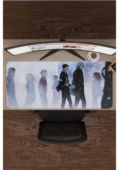 Detroit Become Human Dikişli Kauçuk Oyuncu Mousepad V2 - 90x40 Xxl Gaming Mouse Pad