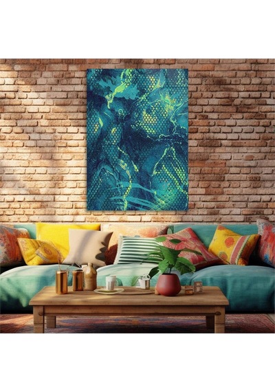 Gerçek Cama Baskı Sanat Temalı Tekli Cam Tablo 408 S370