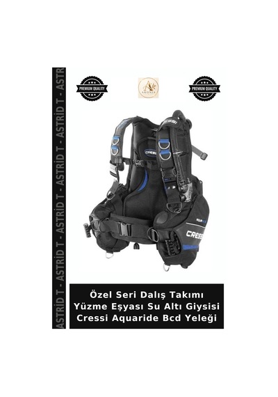 Özel Seri Dalış Takımı Yüzme Eşyası Su Altı Giysisi Cressi Aquaride Bcd Yeleği Blue