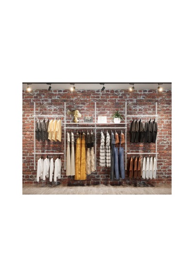 Mağaza Raf Sistemi, Askılık Sistemi, Butik Rafı, Mağaza Stand, Giyinme Odası-245x200 Cm Çok Renkli