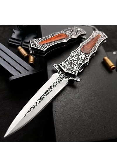 Knivox Browning Desenli Çelik Kabze Kamp Çakısı Çok Renkli