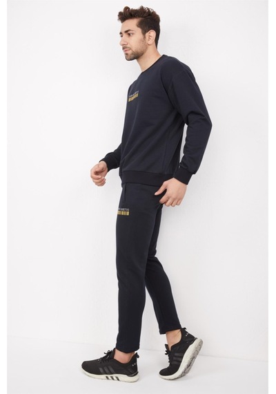 Erkek Spor Lacivert Oversize Sweatshirt Takım-3864 Lacivert