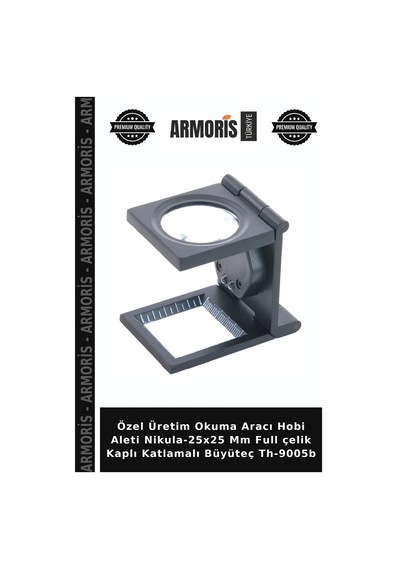Özel Üretim Okuma Aracı Hobi Aleti -25x25 Mm Full Çelik Kaplı Katlamalı Büyüteç Th-9005b