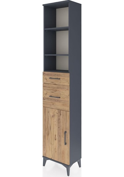Arges Dolap 4 Raflı 2 Çekmeceli Tek Kapaklı 44x30x221 Antrasit-çam Antrasit