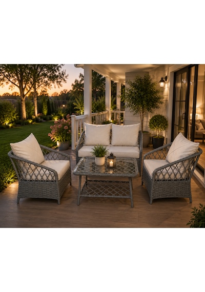 Omit Pazar Aura Gri Rattan Bahçe Balkon Oturma Takımı 2+1+1 Cam Sehpalı Balkon, Bahçe, Teras Ve Ofis Bekleme Alanı Omit Pazar Aura Gri Rattan Bahçe Balkon Oturma Takımı 2+1+1 Cam Sehpalı Balkon, Bahçe, Teras Ve Ofis Bekleme Alanı