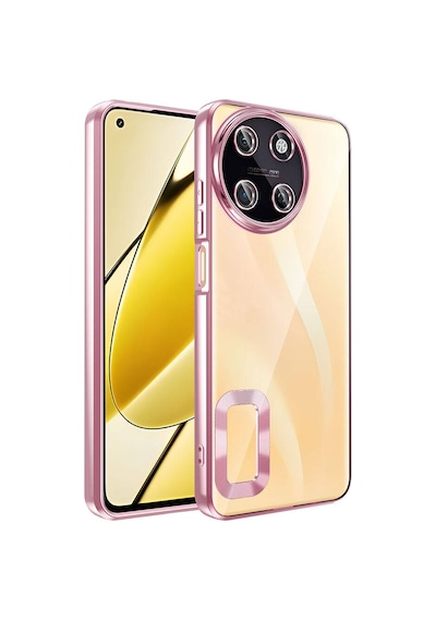 Zore Realme 11 4g Kılıf Kamera Korumalı Logo Gösteren Omega Kapak - Rose Gold Rose Gold