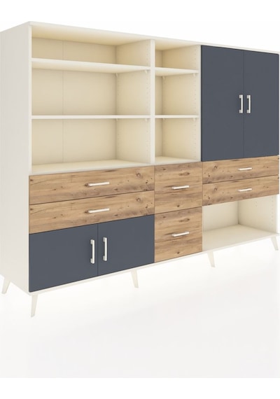 Hyperion Dolap 10 Raflı 6 Çekmeceli 4 Kapaklı 220x44x163 Aytaşı-a Aytaşı-antrasit/çam Hyperion Dolap 10 Raflı 6 Çekmeceli 4 Kapaklı 220x44x163 Aytaşı-a Aytaşı-antrasit/çam