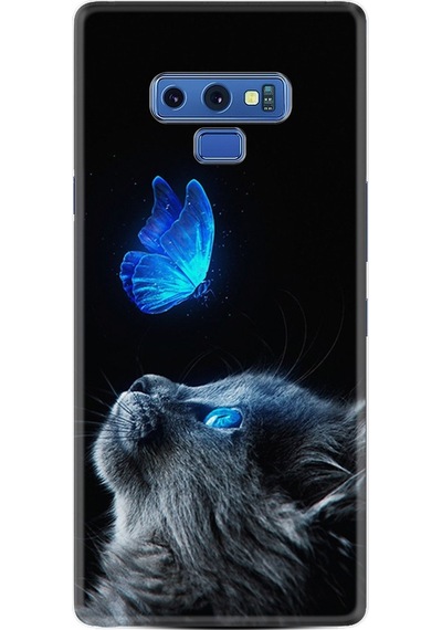 Samsung Uyumlu Galaxy Note 9 Kılıf Silikon Desenli Butterfly Cat 1891