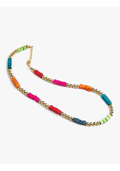 Koton Boncuklu Kolye Minimal Yıldız Ve Elma Figürlü Multıcolor 3sak70400aa Mavi