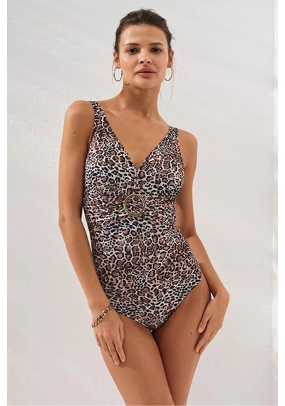 Stella V Yaka Tokalı Korseli Mayo Dlx-231133 Leopar