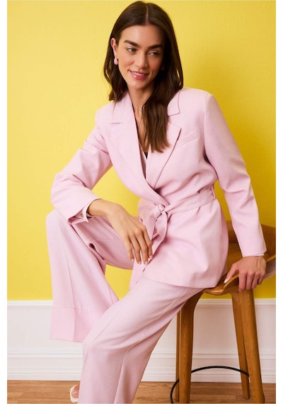 Defacto Regular Fıt Ceket Yaka Blazer Ceket H0851ax26smpn69 Pembe-pn69