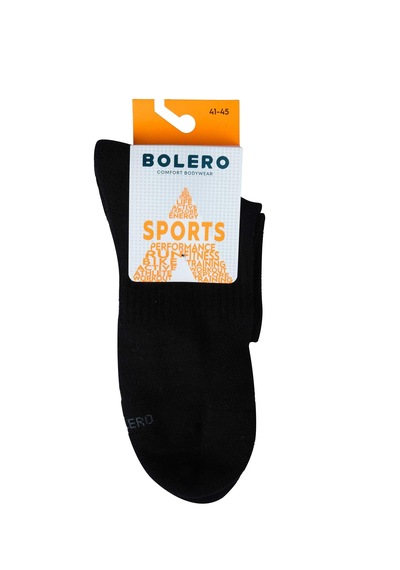 Bolero E98 Unisex Dikişsiz Taban Havlu Kısa Spor Çorap Siyah