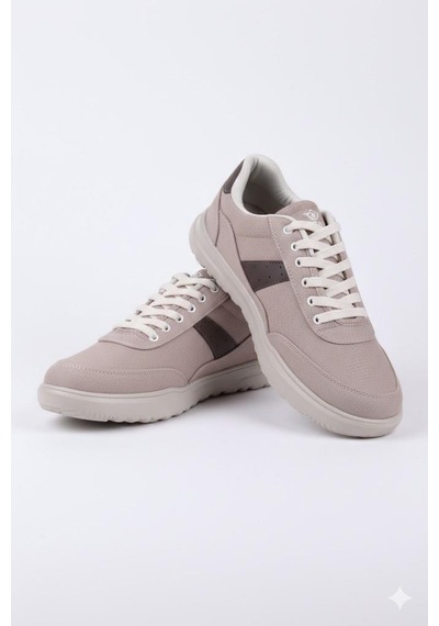 Fort 0226 Dks Keten Rahat Hafif Sneaker Erkek Ayakkabı Bej