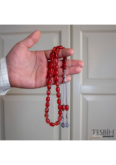 Fıçı Model Sıkma Kehribar Tesbih Tsb0216