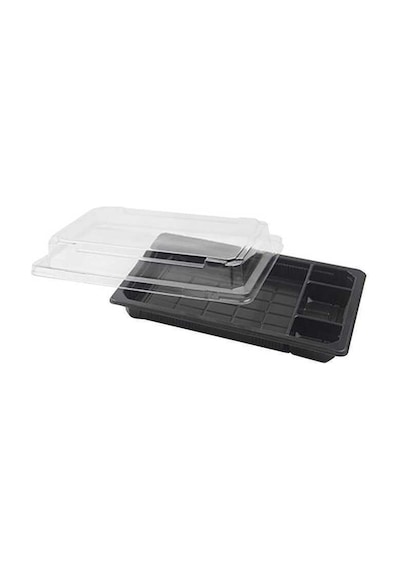 4 Bölmeli Sushi Servis Seti 21.6X13.6 Cm - 100 Adet