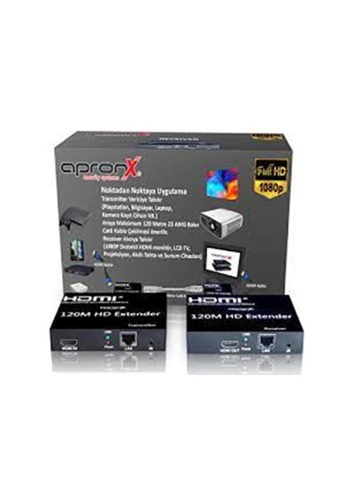 Apronx Apx-120m-b Cat5e-cat6 120 Metre Fullhd 1080p Hdmı Extender Beyaz - Siyah
