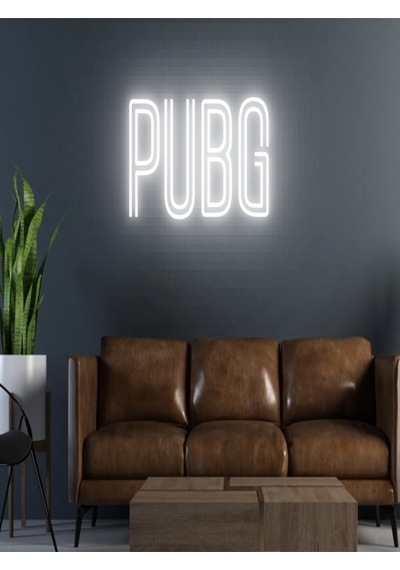 Pubg Yazılı Neon Tabela Beyaz