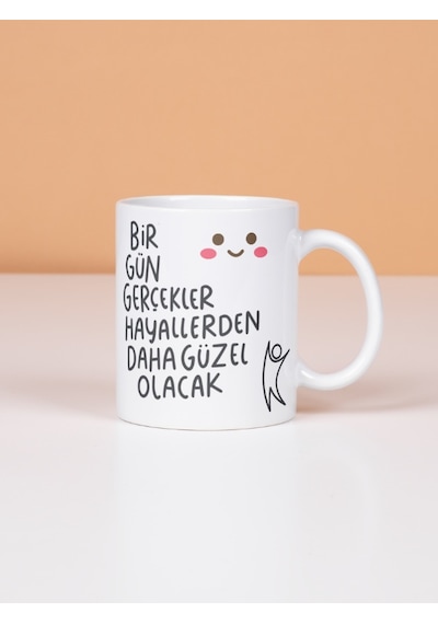 Deepcraft Eğlenceli Güzel Sözler Kupa Hediyelik Kupa 300ml Beyaz