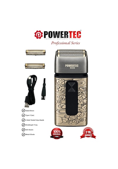 Powertec TR-575 Profesyonel Günlük Sakal Tıraş Makinesi + Yedek Başlık
