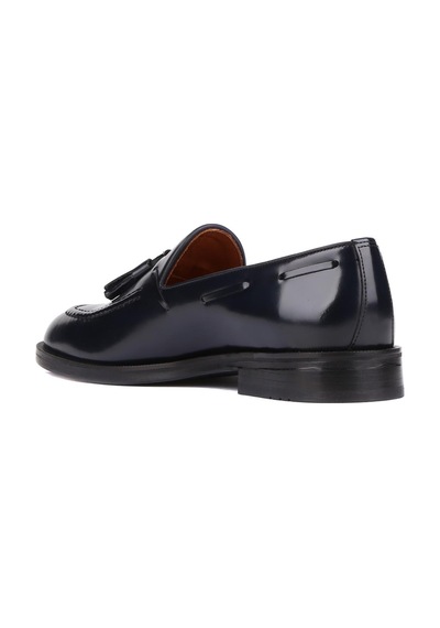 Shoetyle - Lacivert Açma Deri Püsküllü Erkek Klasik Ayakkabı 250-7951-837-lacivert
