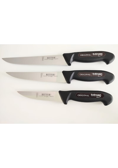 Solingen Kasap Bıçağı 3 Adet 21cm+18cm+13cm Sarı