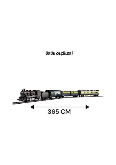 Classic Series Pilli Işıklı Sesli Oyuncak Tren Seti - 33 Parça Nostaljik Tren - 365 Cm Ray